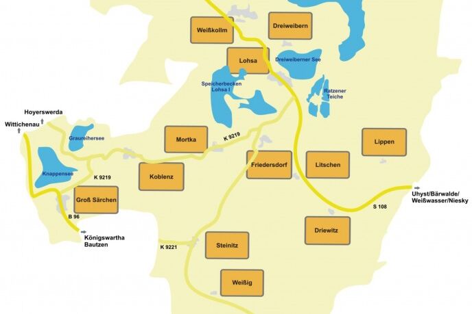 Bild vom Lageplan der Ortsteile